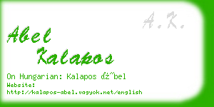 abel kalapos business card